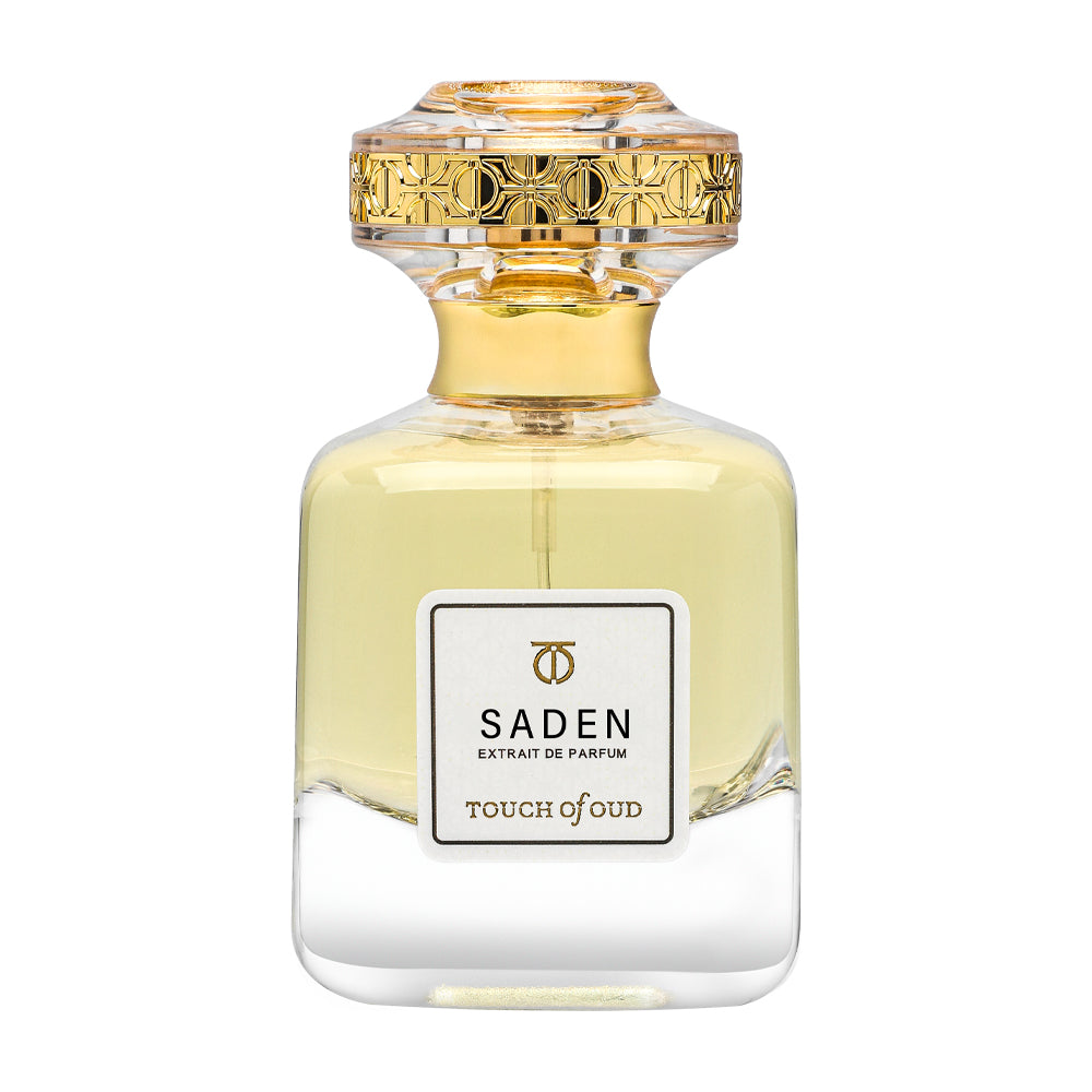 Touch Of Oud Saden Extrait de Parfum 80ml luxury perfume bottle with gold decorative cap