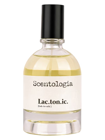 SCENTOLOGIA Lactonic perfume 100ml bottle with black cap and clear glass design