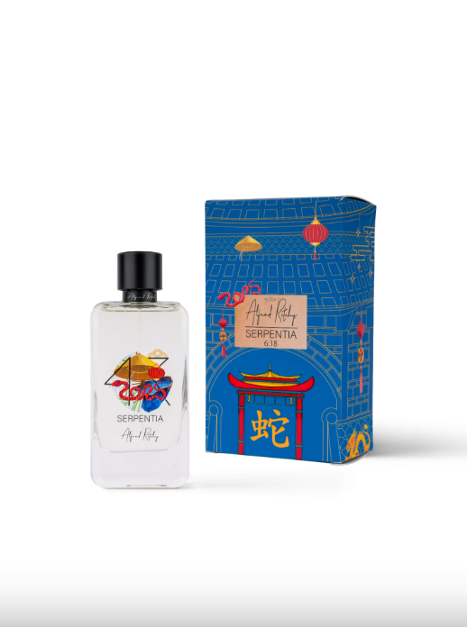 ALFRED RITCHY SERPENTIA luxury fragrance perfume bottle with decorative blue packaging