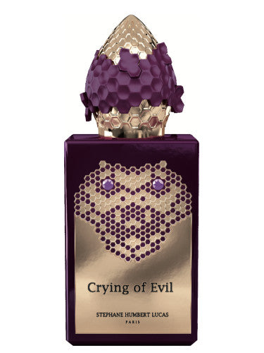 Stephane Humbert Lucas Crying of Evil perfume buy online deep purple bottle with gold honeycomb design