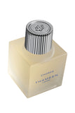 Thameen Chords Cologne Elixir perfume bottle with frosted glass and silver ribbed cap by Thameen London fragrance