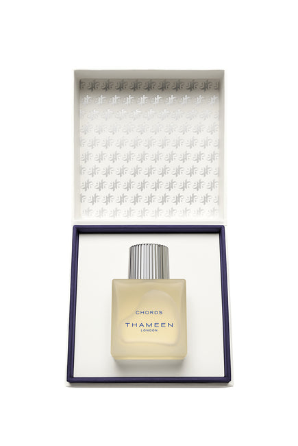 Thameen Chords Cologne Elixir perfume bottle in elegant box by Thameen London fragrance
