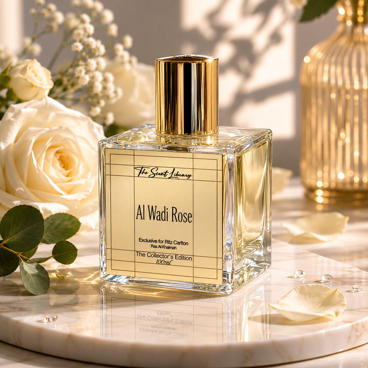 The Scent Library Al Wadi Rose 100ml bottle with rose note