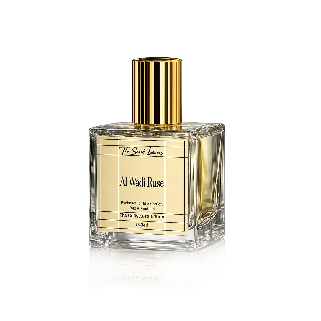 The Scent Library Al Wadi Ruse 100ml glass bottle with rose as the dominant note