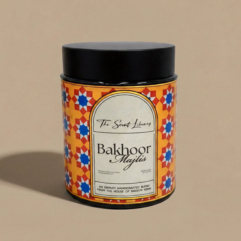 The Scent Library Bakhoor Majlis 80g decorative box with warm, inviting scent