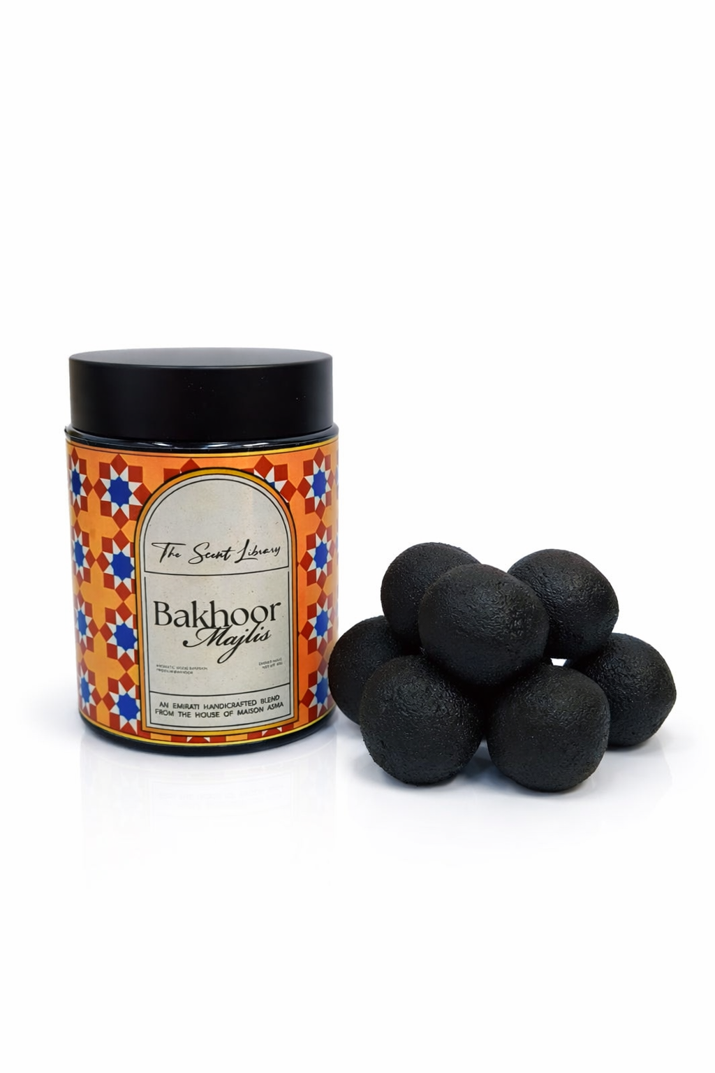 The Scent Library Bakhoor Majlis 80g decorative box with warm, inviting scent
