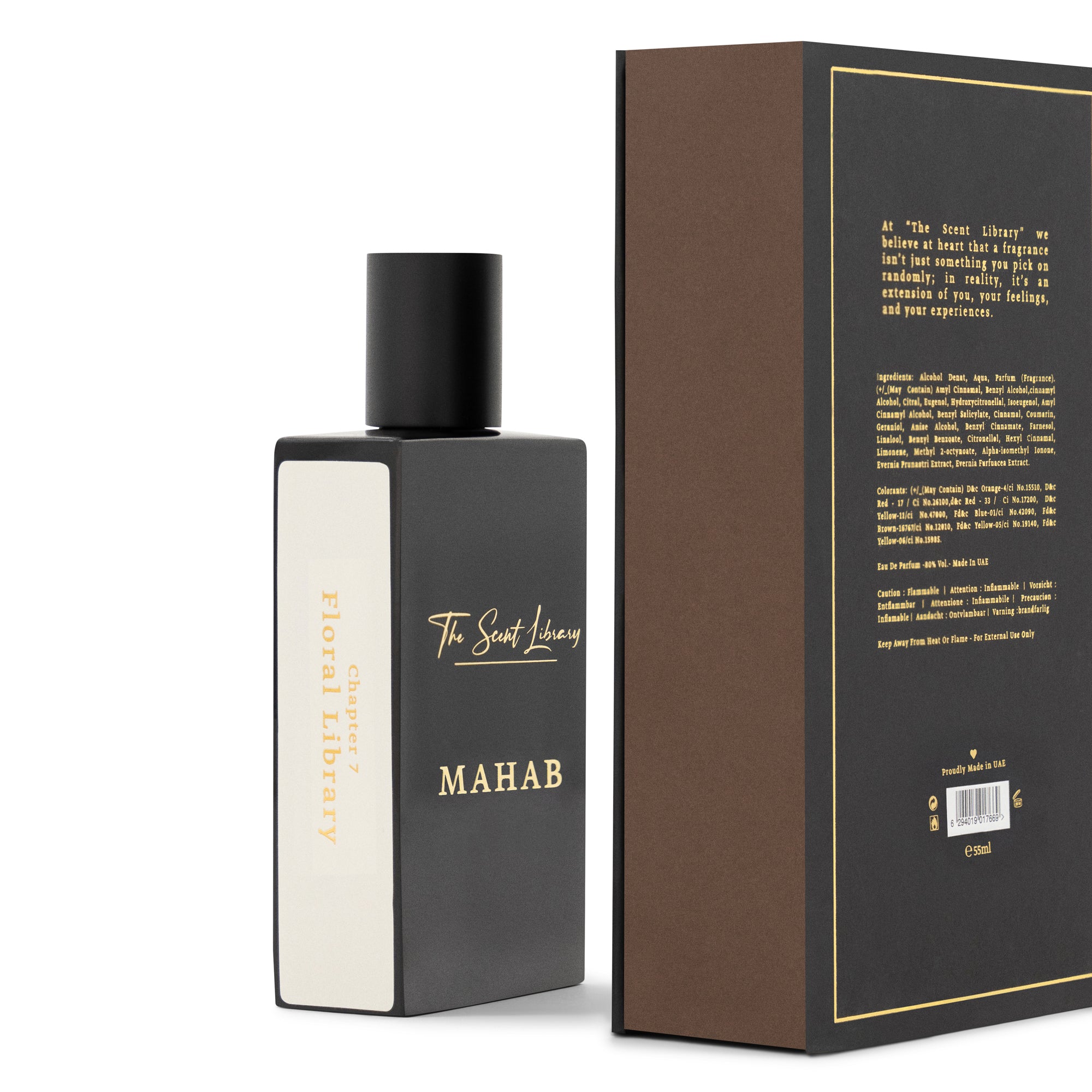 MAHAB Chapter 7 perfume by The Scent Library in a sleek black bottle with elegant packaging