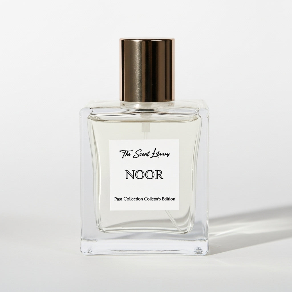 The Scent Library Noor perfume Dubai in elegant glass bottle, Past Collection Collector's Edition