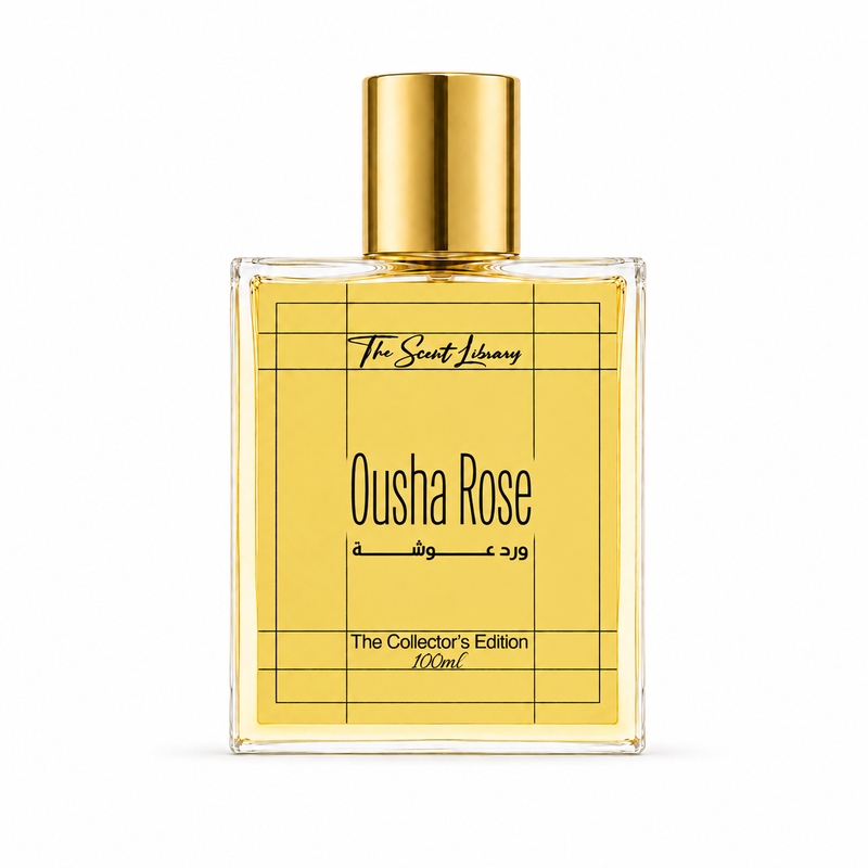 Ousha Rose by The Scent Library — spiced rose with raspberry, cashmeran and incense over soft woods