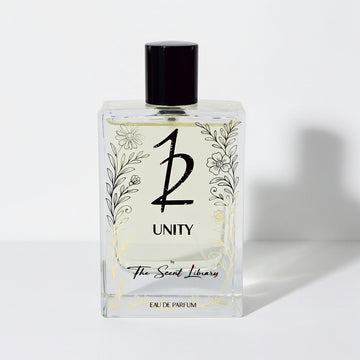 Unity Eau de Parfum Dubai by The Scent Library in an elegant glass bottle with floral design