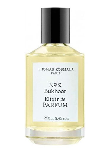 Thomas Kosmala No.9 Bukhoor Elixir perfume bottle with clear glass and black cap 250ml