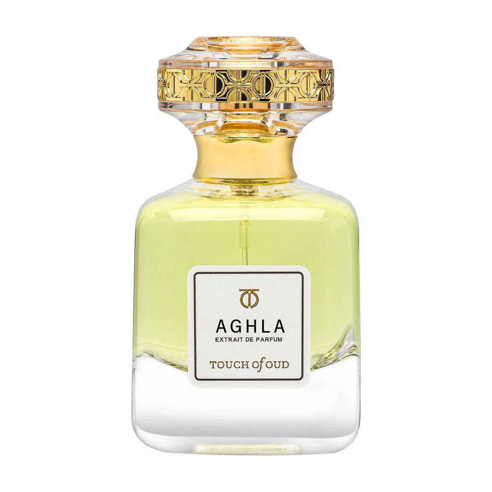 Touch Of Oud Aghla Extrait de Parfum 80ml luxury perfume bottle with gold accents