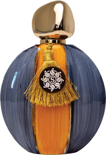 Soul of Mine perfume bottle with gold cap and tassel featuring TREASURE exclusive scent