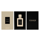 Vivamor Parfums Urbane 100ml perfume bottle with matching box and elegant black packaging