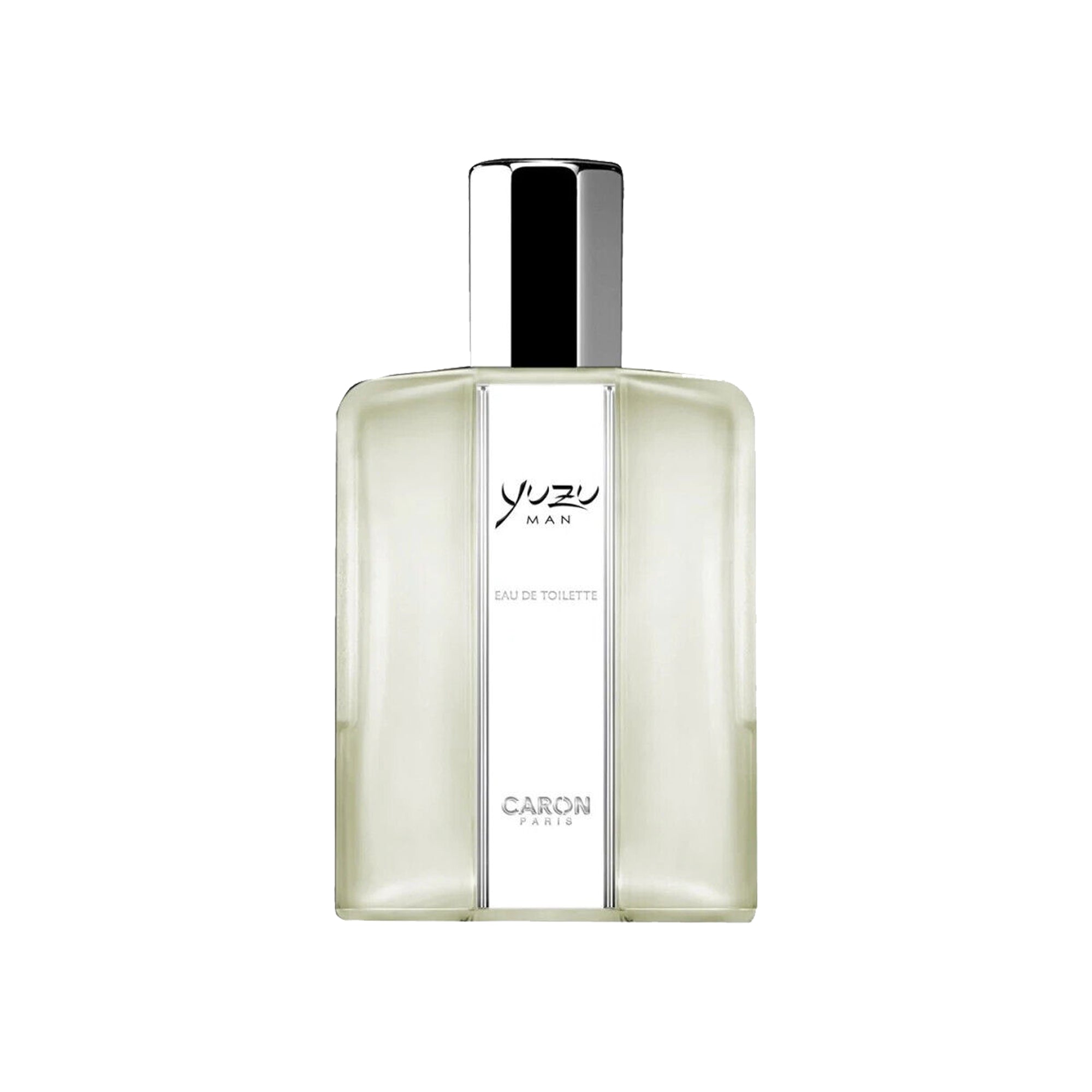 Caron Yuzu Man Eau de Toilette 125ml clear glass bottle with silver cap and minimalist design